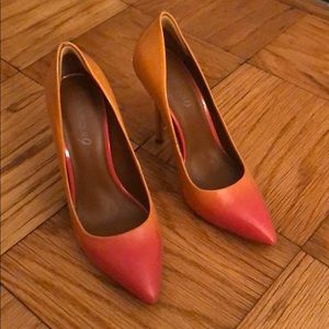 Nine West pink orange ombré pumps